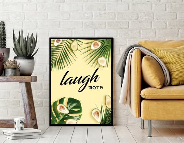 BILLEDPOKATER I RAMME 53x73 cm Laugh P784