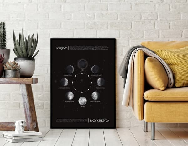 POSTER I RAM 33x43 cm Månfaser P785