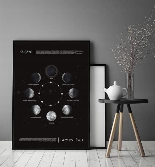 POSTER I RAM 33x43 cm Månfaser P785