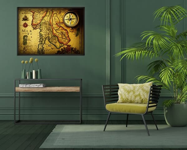 TAVELAFFIST I RAM 53x73 cm Karta P745