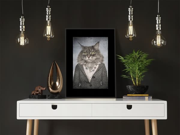 KUVAPUOLISTE KEHYISSÄ 43x33 cm Kissa P771