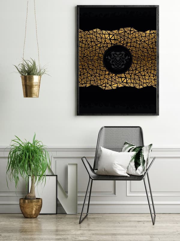 KUVAPUOLISTE KEHYISSÄ 43x33 cm Kulta P697