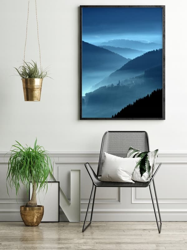 BILLEDPOKATER I RAMME 53x73 cm Blå P595