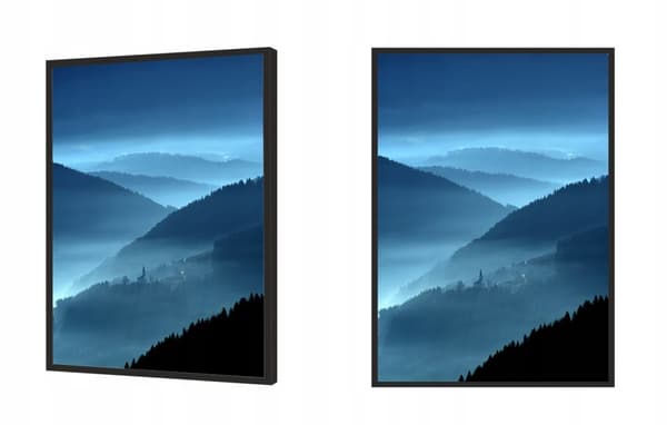 BILLEDPOKATER I RAMME 53x73 cm Blå P595
