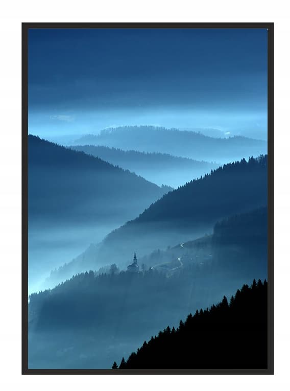 BILLEDPOKATER I RAMME 53x73 cm Blå P595