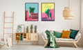 Miniatyrbild 4 av 4: TAVELAFFIST I RAM 53x73 cm Pastellfärger 2 P606