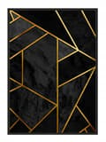 Miniatyrbild 1 av 4: TAVELAFFIST I RAM 53x73 cm Guldsvart P646