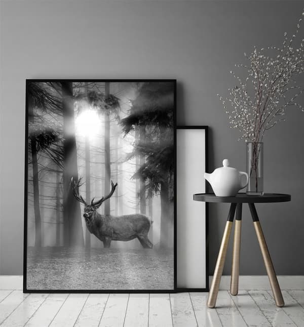 TAVELAFFIST I RAM 33x43 cm Hjort P660
