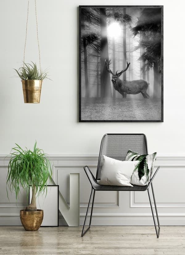 TAVELAFFIST I RAM 33x43 cm Hjort P660