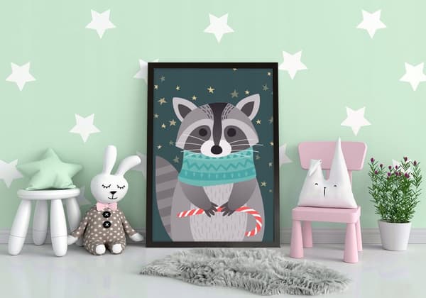 KUVAPOSTERI KEHYISSÄ 33x43 cm Raccoon Winter PD305