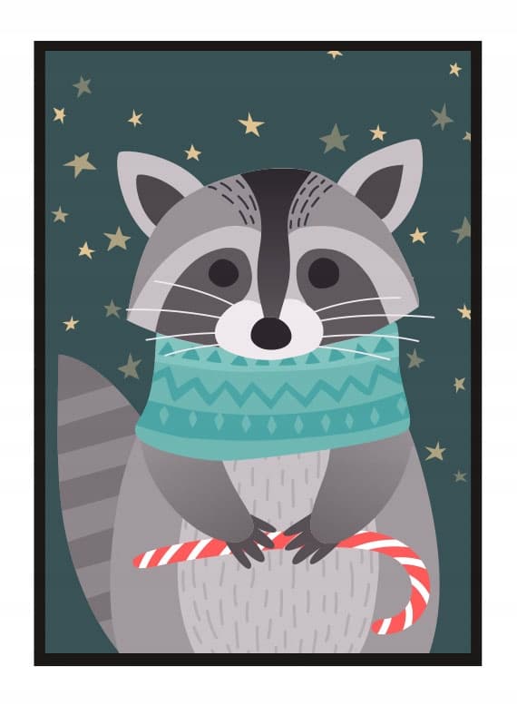 KUVAPOSTERI KEHYISSÄ 33x43 cm Raccoon Winter PD305