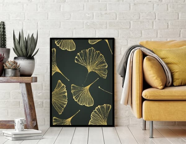 TAVELAFFIST I RAM 53x73 cm Guld P1878