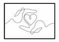Miniatyrbillede 1 af 3: BILLEDPOKATER I RAMME 33x43 cm Kærlighed Valentinsdag Lineart P2243