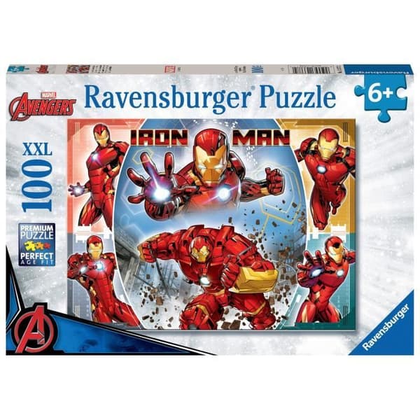 100-brikkers XXL-puslespil, Den mægtige Iron Man / Marvel Avengers, 00013377, Fra 6 år, Ravensburger, MARVEL HEROES