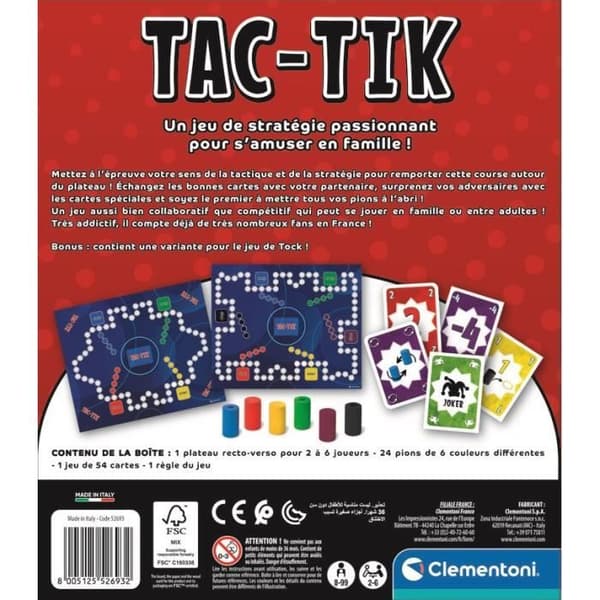 CLEMENTONI - Tac-Tik, brætspil
