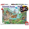 Miniatyrbillede 1 af 3: Fantastisk puslespil - SCHMIDT SPIELE - I Piratbugten - 100 brikker - Flerfarvet og grøn