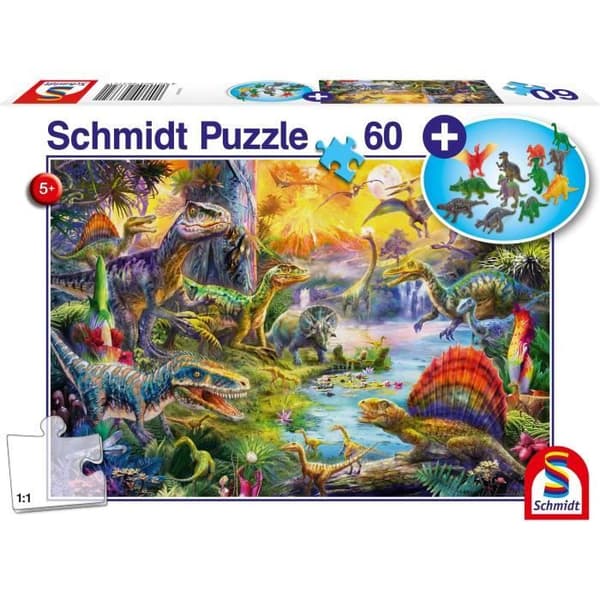 Dinosaurier - med tillägg (dinosauriefigurer) - 60 delar - SCHMIDT SPIELE