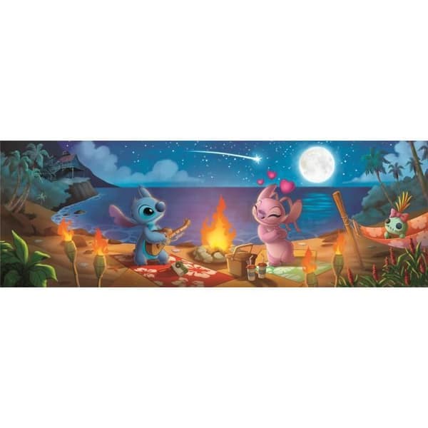 1000 palan Stitch-palapeli, Panorama Compact, CLEMENTONI, Palapelin mitat 98 x 33 cm