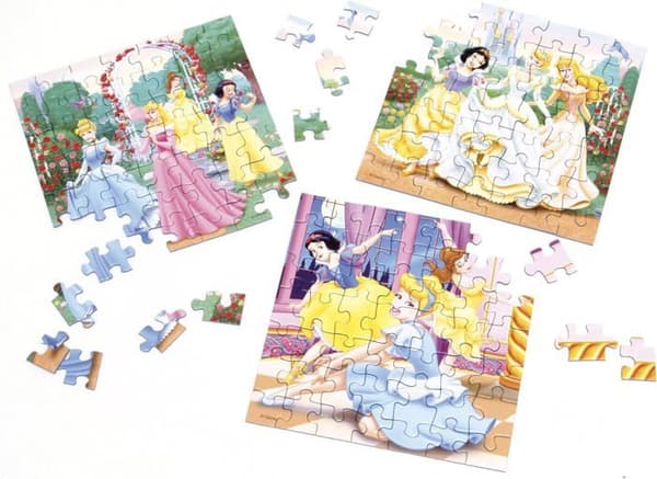 3 x 49 brikker Disney Prinsesse puslespil, fra 5 år, Ravensburger