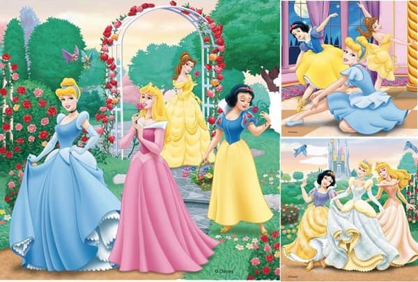 3 x 49 brikker Disney Prinsesse puslespil, fra 5 år, Ravensburger