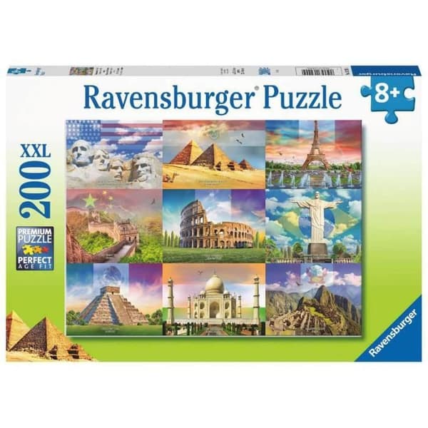 Børnepuslespil 200 sider XXL - Verdens monumenter - Ravensburger - Arkitektur og monumenter - Fra 8 år