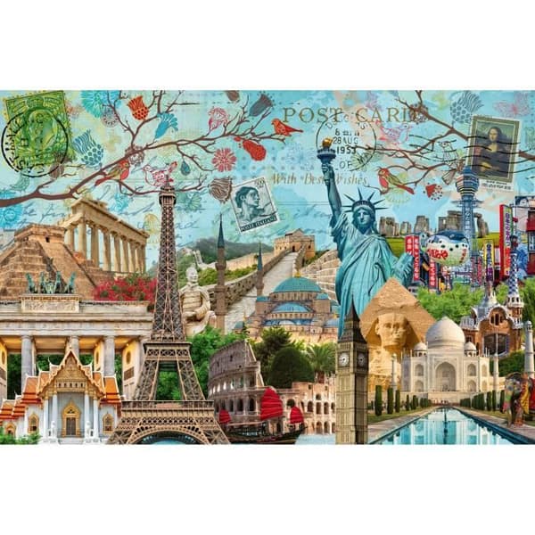 5000-bitars pussel Vykort med monument, Vuxna och barn från 14 år, Städer och monument, 17118, Ravensburger