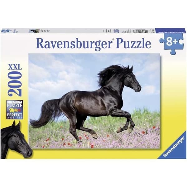 200-brikkers XXL Sort Hingst Puslespil - Ravensburger - Landskab og Natur - Fra 8 år