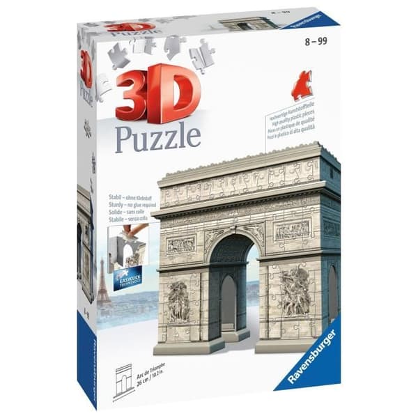 3D-puslespil Triumfbuen - Ravensburger - 216 brikker - limfri - Fra 8 år