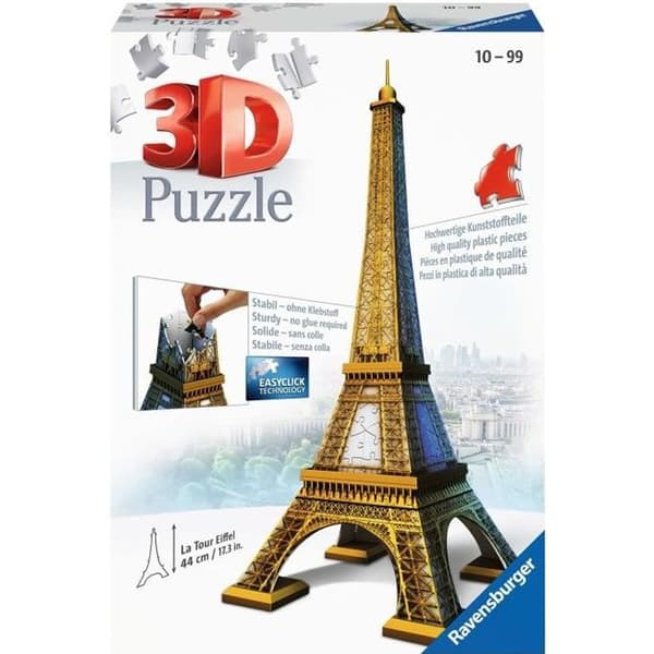 3D Eiffeltornet Pussel - Ravensburger - 216 bitar - limfritt - Arkitektur och monument