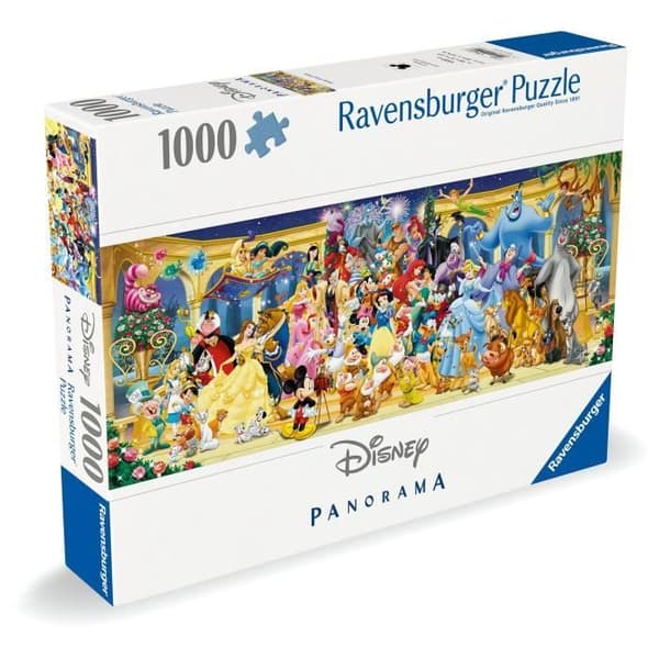 Ravensburger-Palapeli 1000 palaa Panorama-Disney ryhmäkuva-Aikuiset ja lapset yli 14-vuotiaille-Korkealaatuinen palapeli-12000444