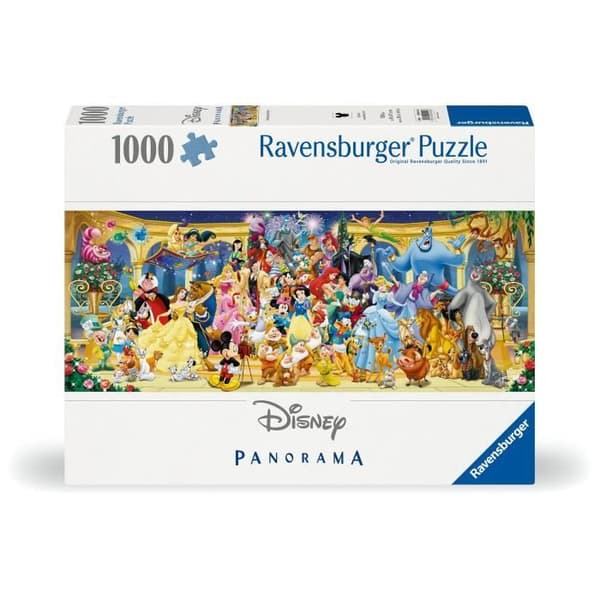Ravensburger-Palapeli 1000 palaa Panorama-Disney ryhmäkuva-Aikuiset ja lapset yli 14-vuotiaille-Korkealaatuinen palapeli-12000444