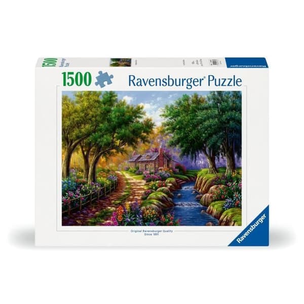 Ravensburger Palapeli 1500p - Talo joen varrella - Aikuiset ja lapset 14 vuodesta alkaen - Ensiluokkainen palapeli 80x60cm - 12000735