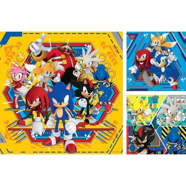 3x49-brikkers puslespil Sonic the Hedgehog, fra 5 år, 12001133, Ravensburger