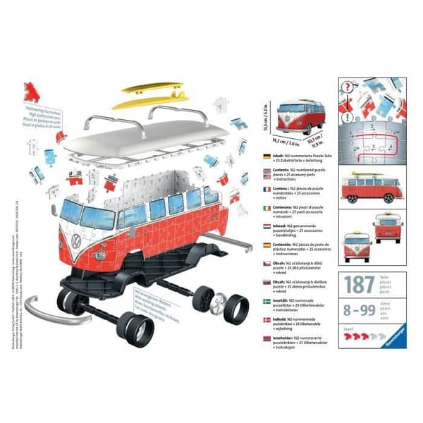 3D-pussel Kombi T1 Volkswagen - Ravensburger - 162 bitar - limfritt - Barn 8 år