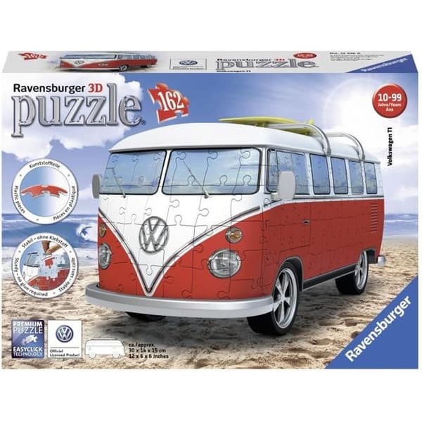 3D-pussel Kombi T1 Volkswagen - Ravensburger - 162 bitar - limfritt - Barn 8 år