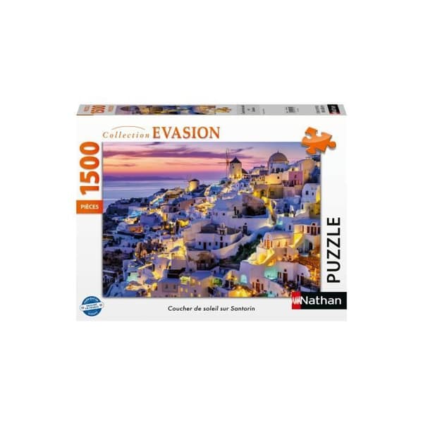 1500-brikkers puslespil Solnedgang på Santorini, Voksne og børn fra 14 år, Evasion Collection, 12001532, Nathan