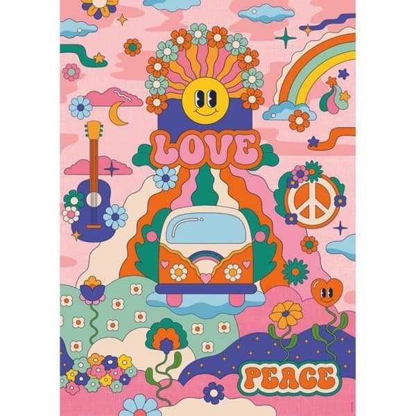 1000 bitars pussel i hippiestil / Cha Cha Pop, åldrar 14, premiumpussel, konstnärskollektion, 12001443, Nathan