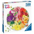 Miniatyrbillede 1 af 4: 500-brikkers rundt puslespil Frugt og grøntsager, Farvecirkel, Abstrakt, Voksen, Ravensburger
