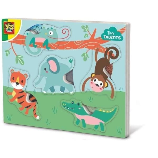 SES CREATIVE - Sensoriskt djurpussel - Djur - Blå - 12 månader - Baby - Utomhus