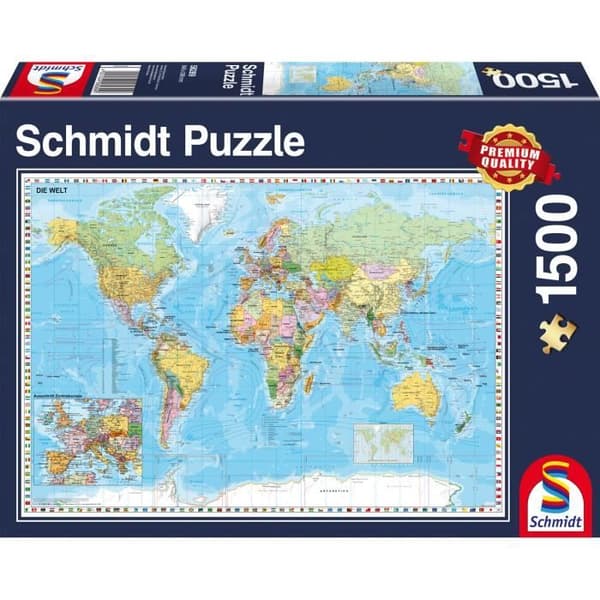 Planisfære-puslespil - SCHMIDT SPIELE - 1500 brikker - Rejse og kort - Blå - 12 år gammel