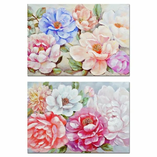 Tavla DKD Home Decor Virágok (2 antal) (100 x 3 x 70 cm)