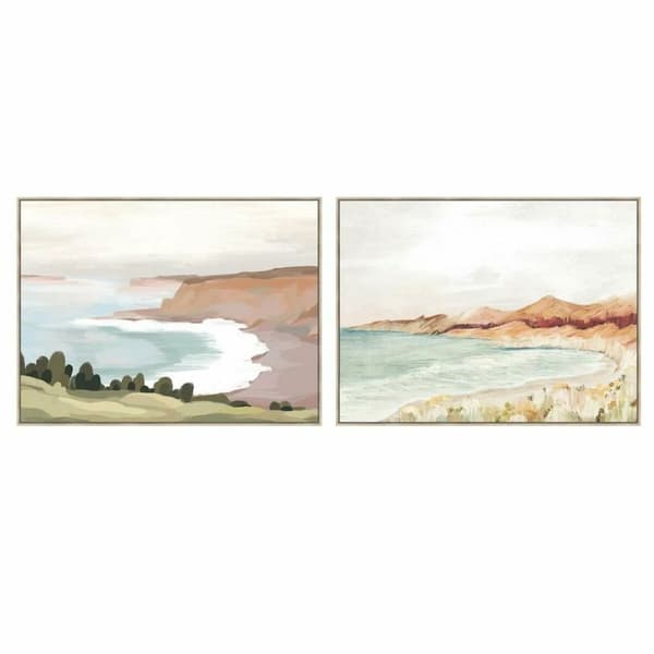 Tavla DKD Home Decor Strand 120 x 4 x 90 cm Cottage (2 antal)