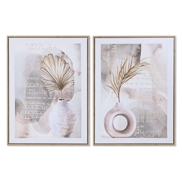 Tavla Home ESPRIT Vit Grå Vas Skandinavisk 45 x 2,5 x 60 cm (2 antal)