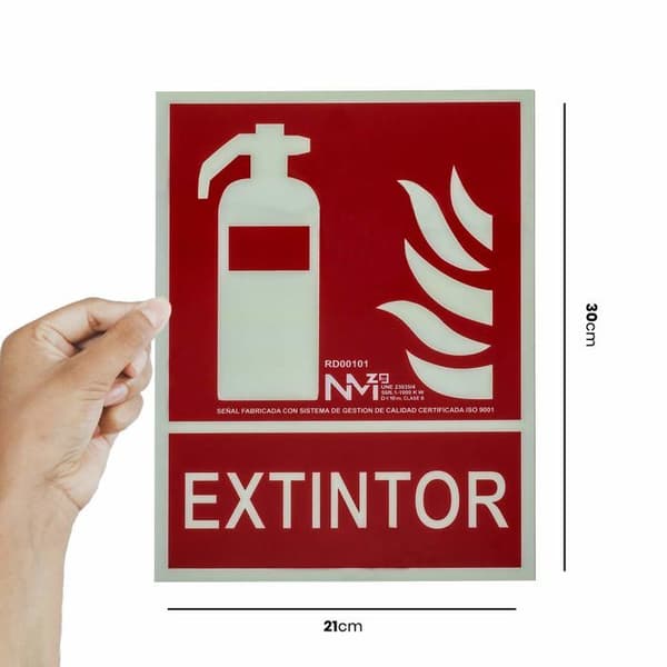 Affisch - Normaluz poster - A00401 - Brandsläckare signal 21 x 30 cm klass A PVC 1 mm godkänd släckning av hög kvalitet