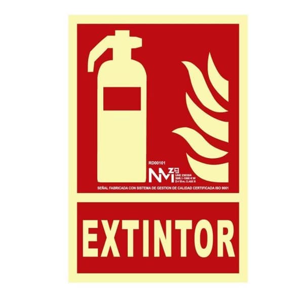 Affisch - Normaluz poster - A00401 - Brandsläckare signal 21 x 30 cm klass A PVC 1 mm godkänd släckning av hög kvalitet