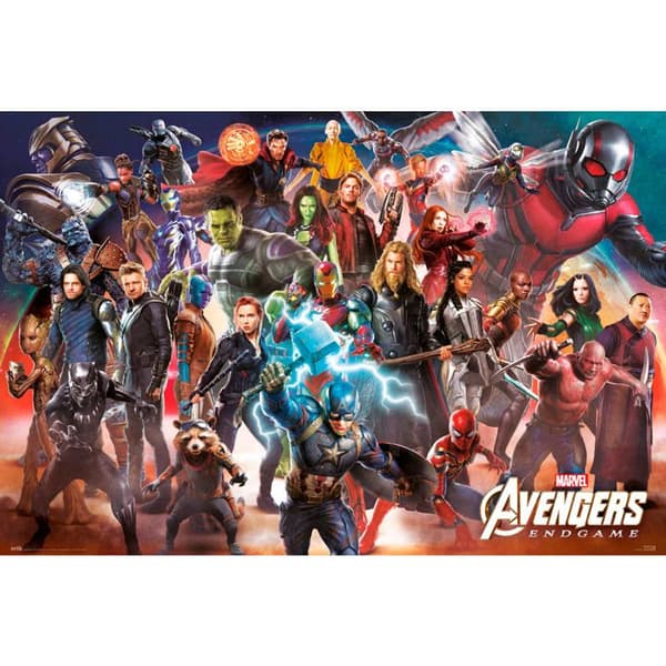 Affischväggdekoration - Avengers - Slutspelsuppställning - 61 cm x 91,5 cm - Blå - Rektangulär