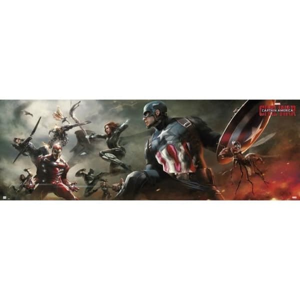 Affisch Dörr - Marvel - Captain America Civil War - Rektangulär - 53x158 cm - Inomhus