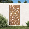 Miniatyrbild 1 av 2: Väggdekoration 105x55 cm rosttrögt stål bladdesign
