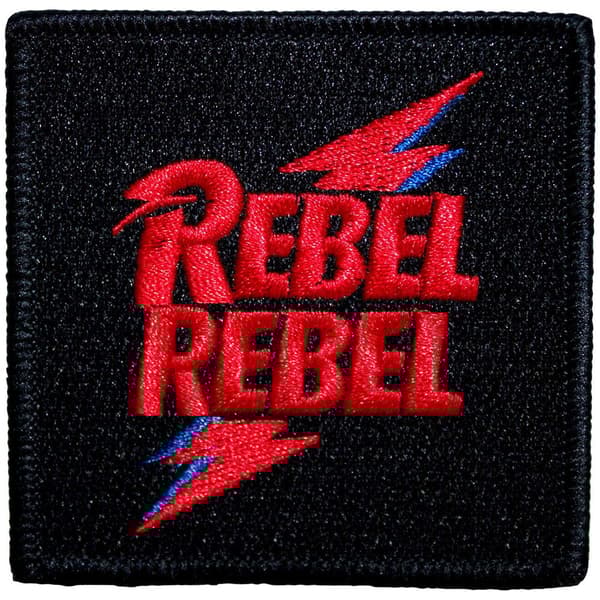 David Bowie Standard Patch: Rebel Rebel Pink & Blue
