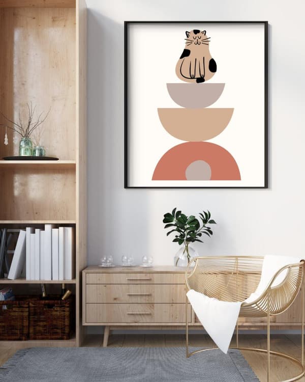 Abstrakt Katt Poster – Modern Väggkonst i Hög Kvalitet | Fotopapper 30×40 / 50×70 cm | Djurtavla & Inredning